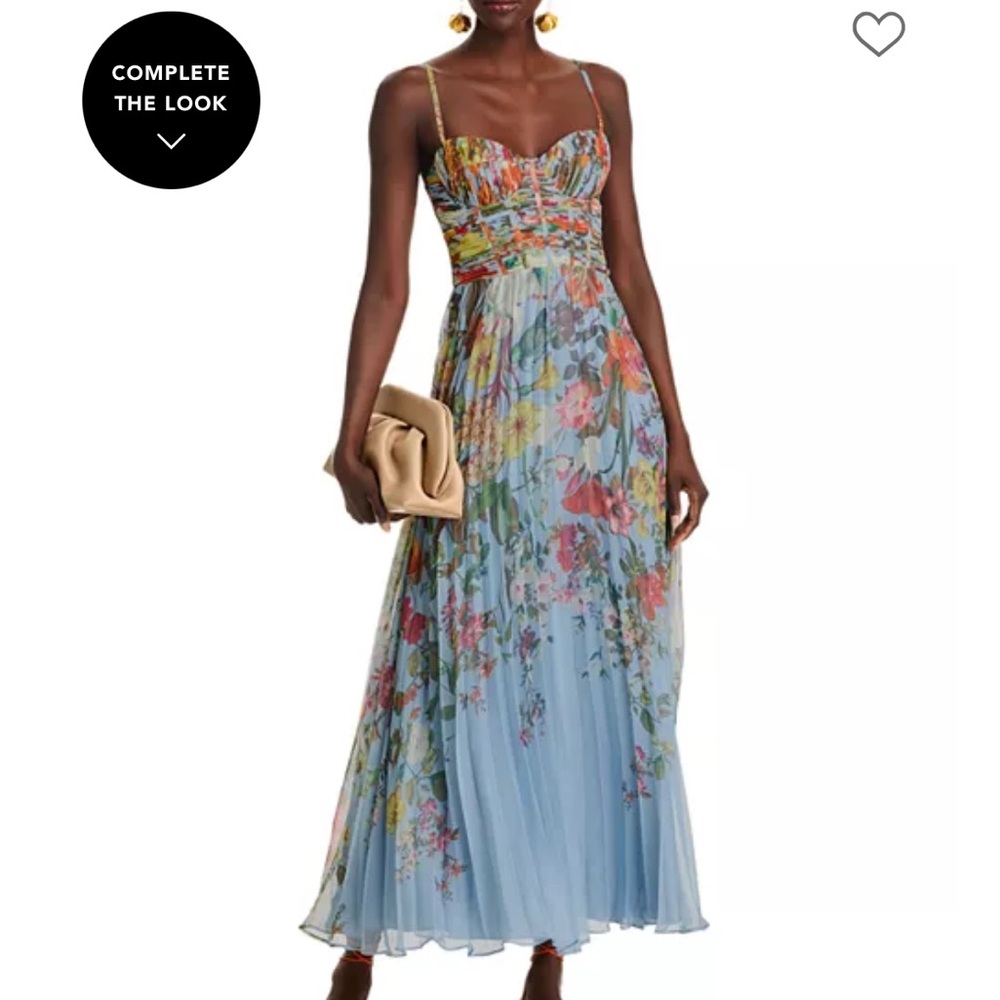 Aqua Multicolor Floral Maxi Dress